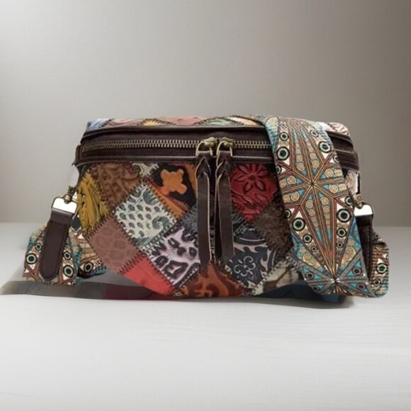 Mini Boho Leather Crossbody – Genuine Leather, Artistic, Indie Babe Shoulder Bag - Picture 3 of 8